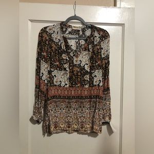 Christian Siriano blouse, size small, multi color, long sleeves,